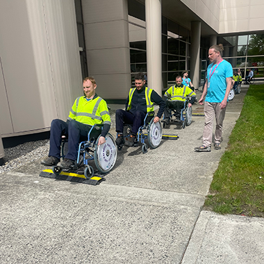 Wheelchair skills session in progress